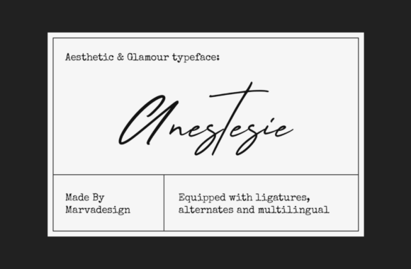 Anestesie: A Font for Elegant Campaigns
