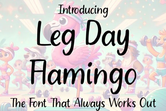 Leg Day Flamingo Font: A Playful Typeface for Makers