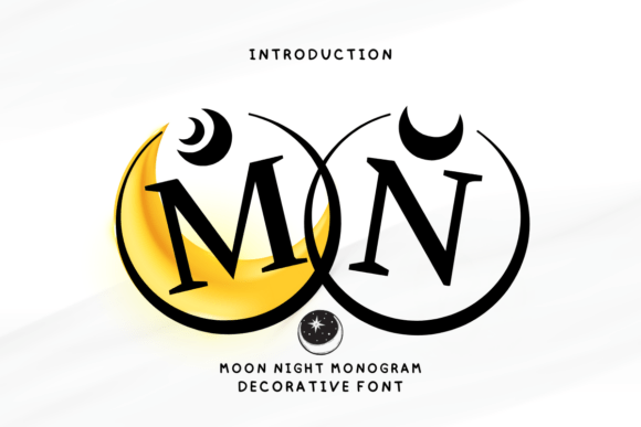 Moon Night Monogram: A Decorative Font for Branding